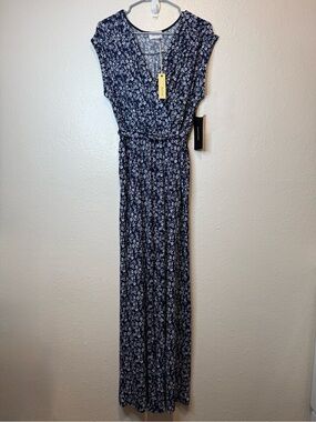 Korye Ditsy Floral Belted Jumpsuit With Pockets Size Medium Boho Flowers Summer